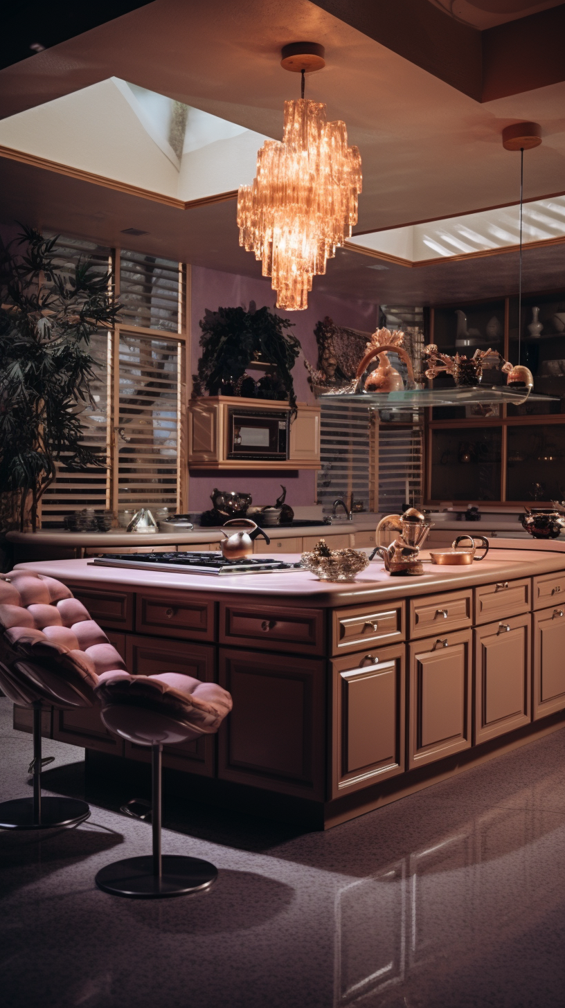 luxury 1980s kitchen room island