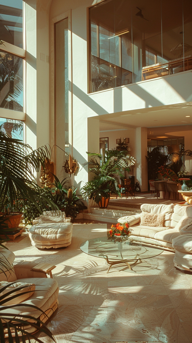 1980s luxury living room scene