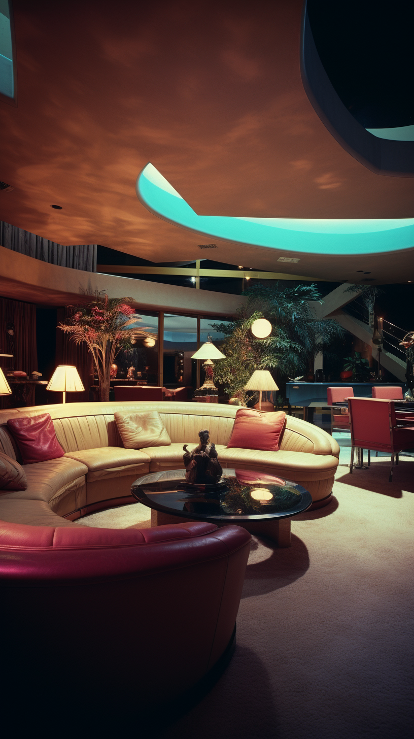 Funky luxury 1980s living room