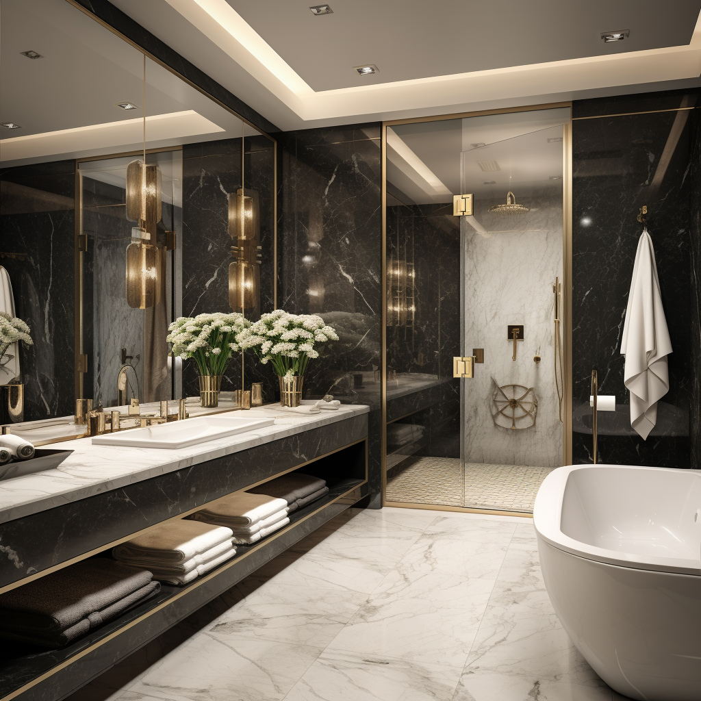 Luxury apartment bathroom interior design