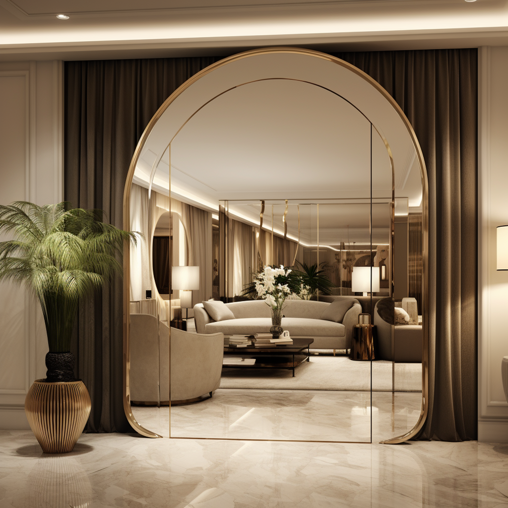 Stunning mirror interior design for luxury apartment