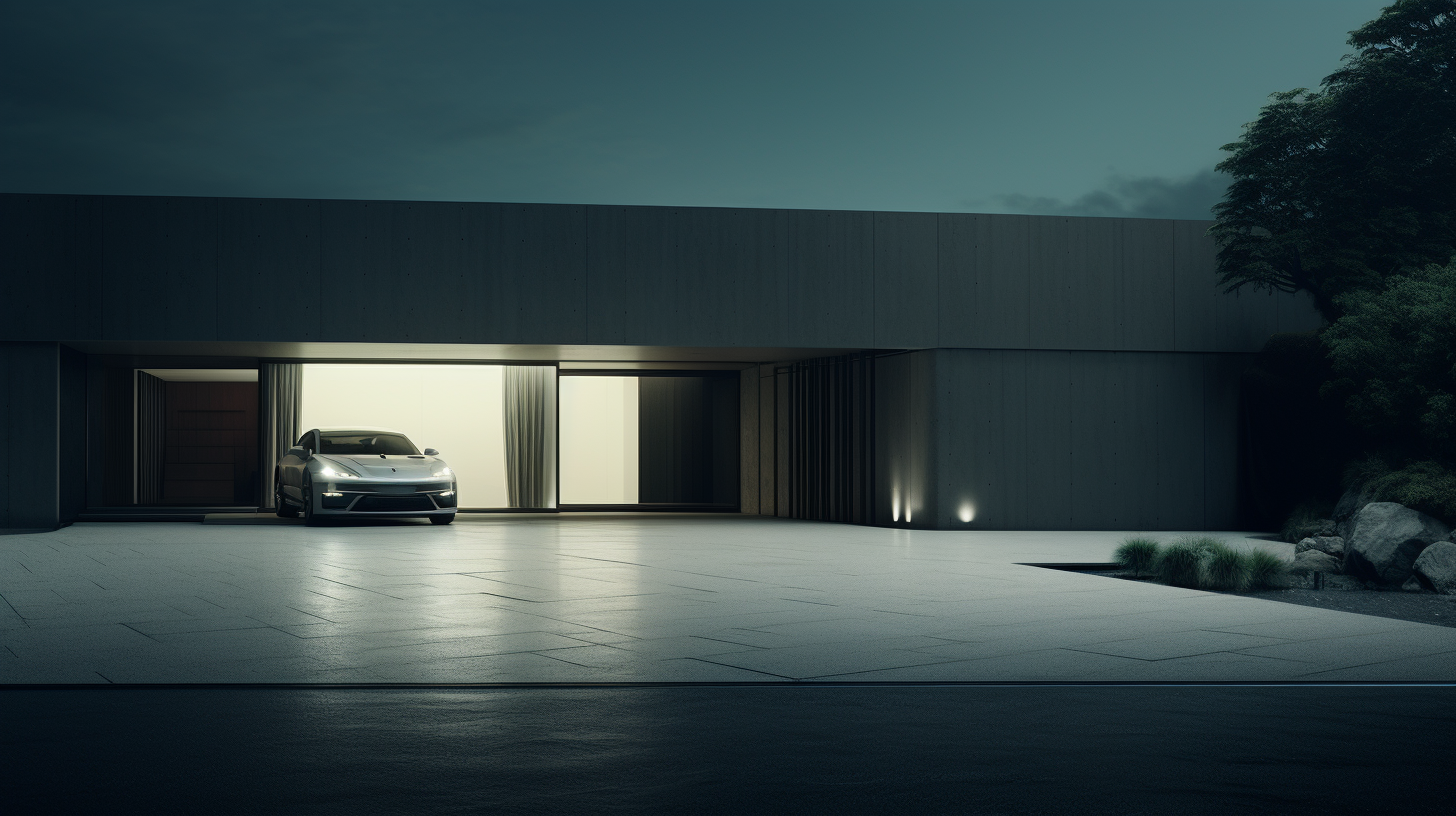 Luxury Art Minimal House Asphalt Parking