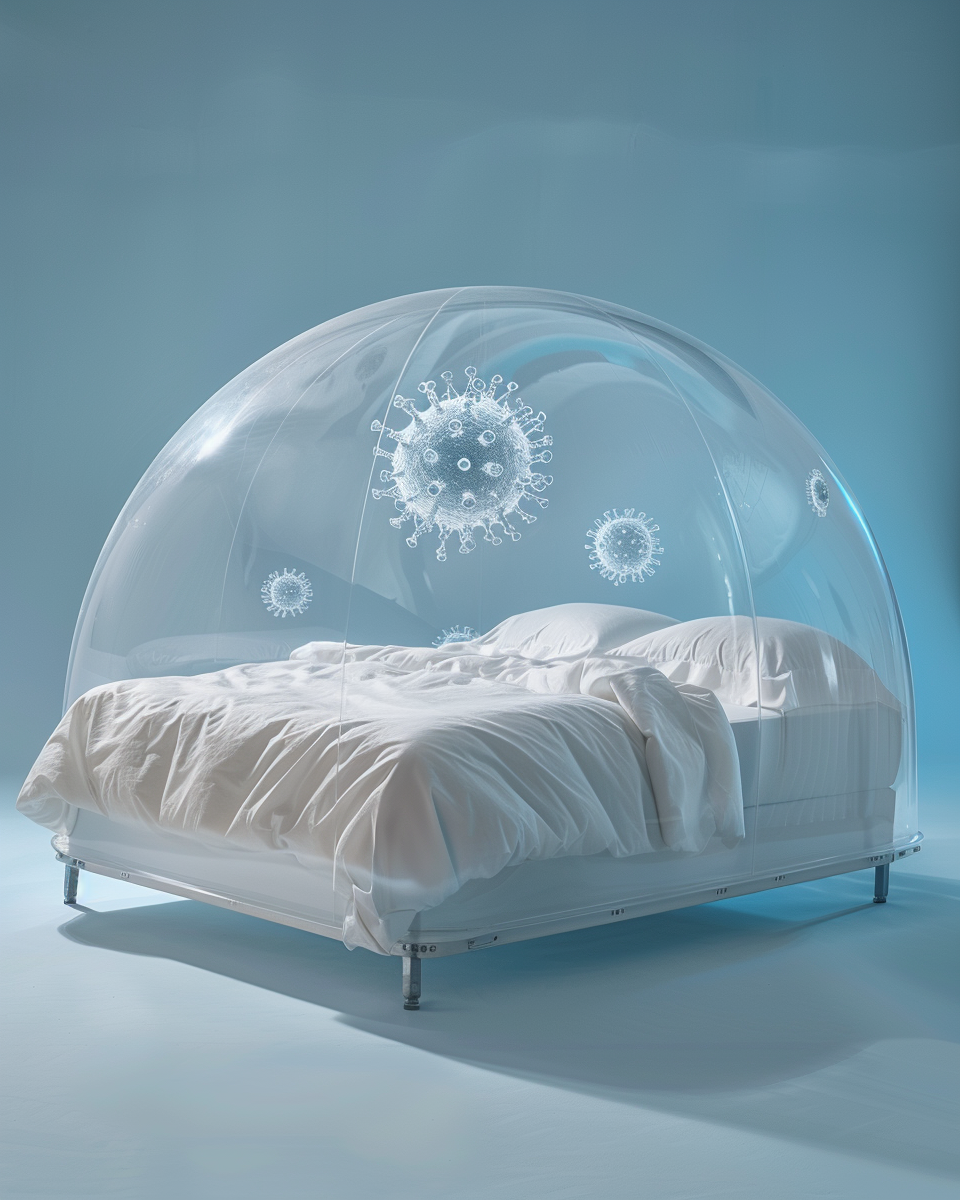 Luxurious Bed with Bacteria