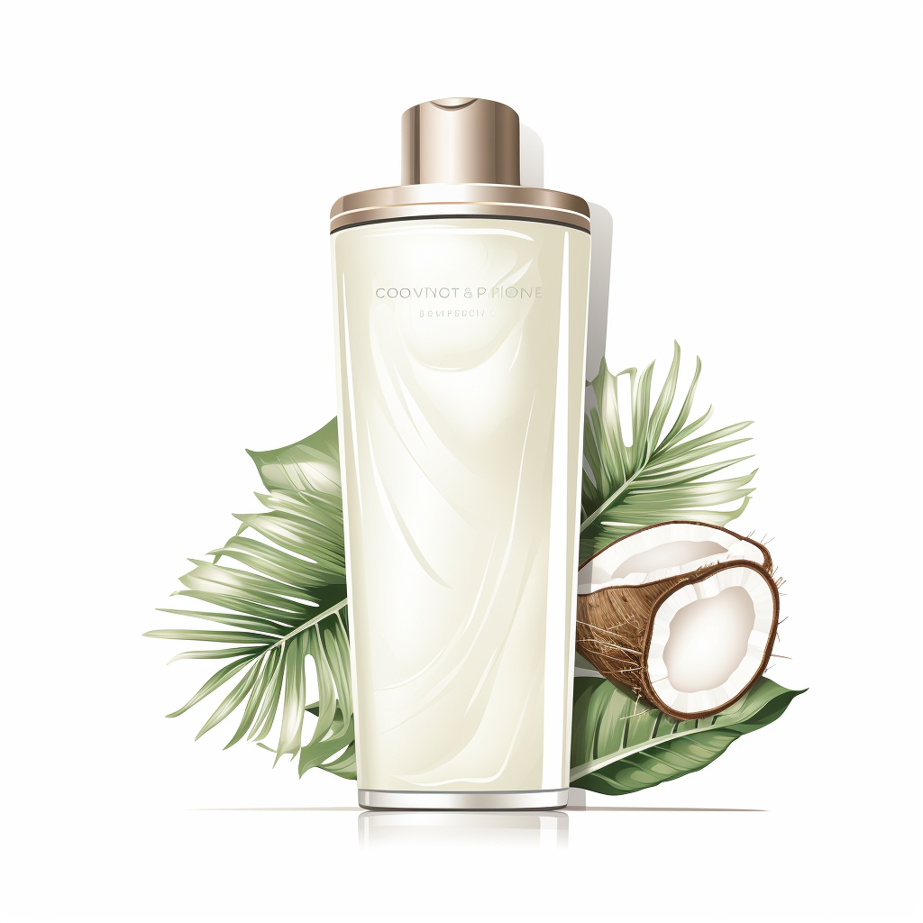 Luxury body lotion coconut on white background