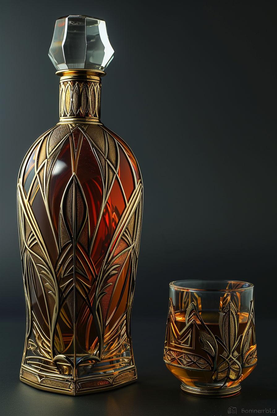 Exquisite Art Deco Brandy Bottle