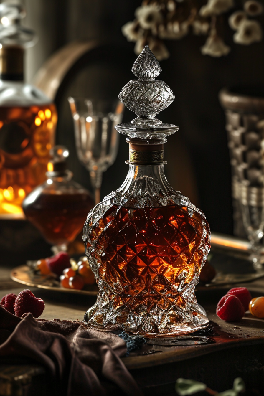 A detailed luxury brandy bottle