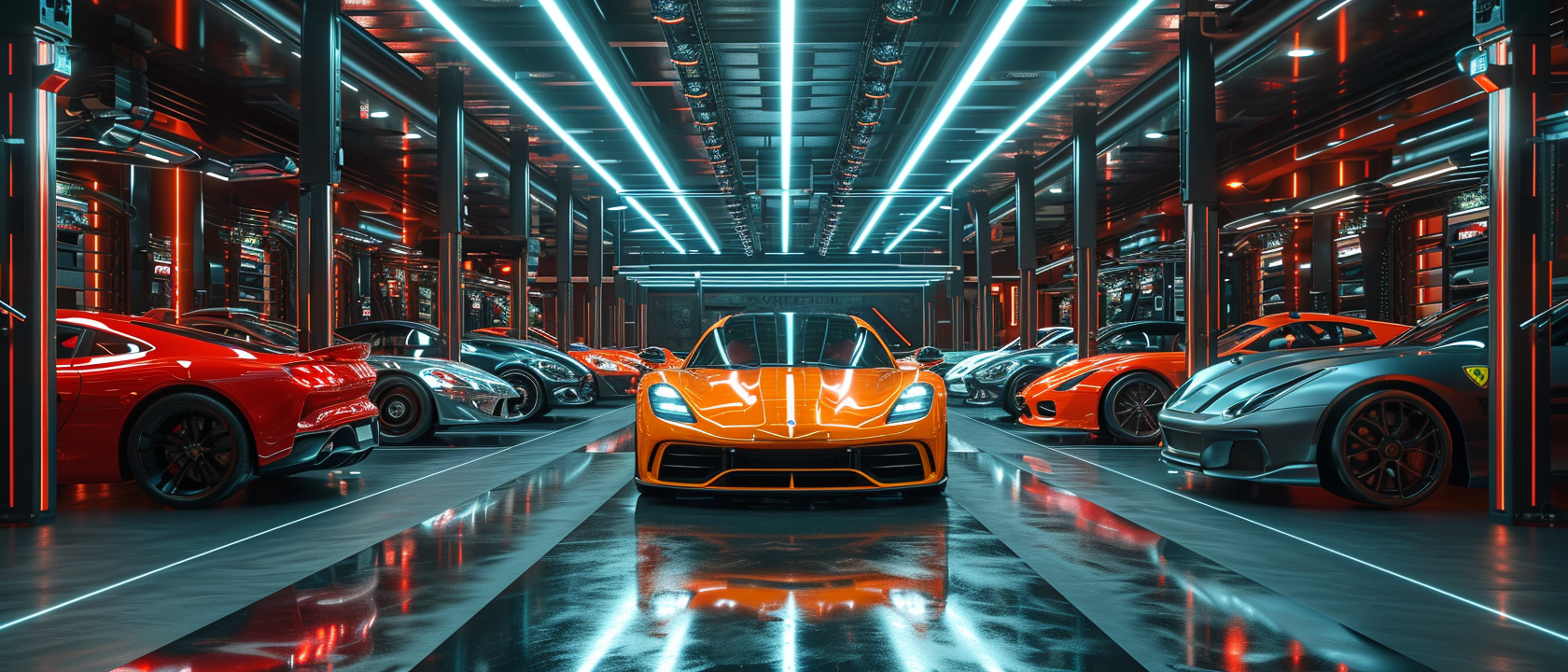 Luxury Car Garage with Super Cars