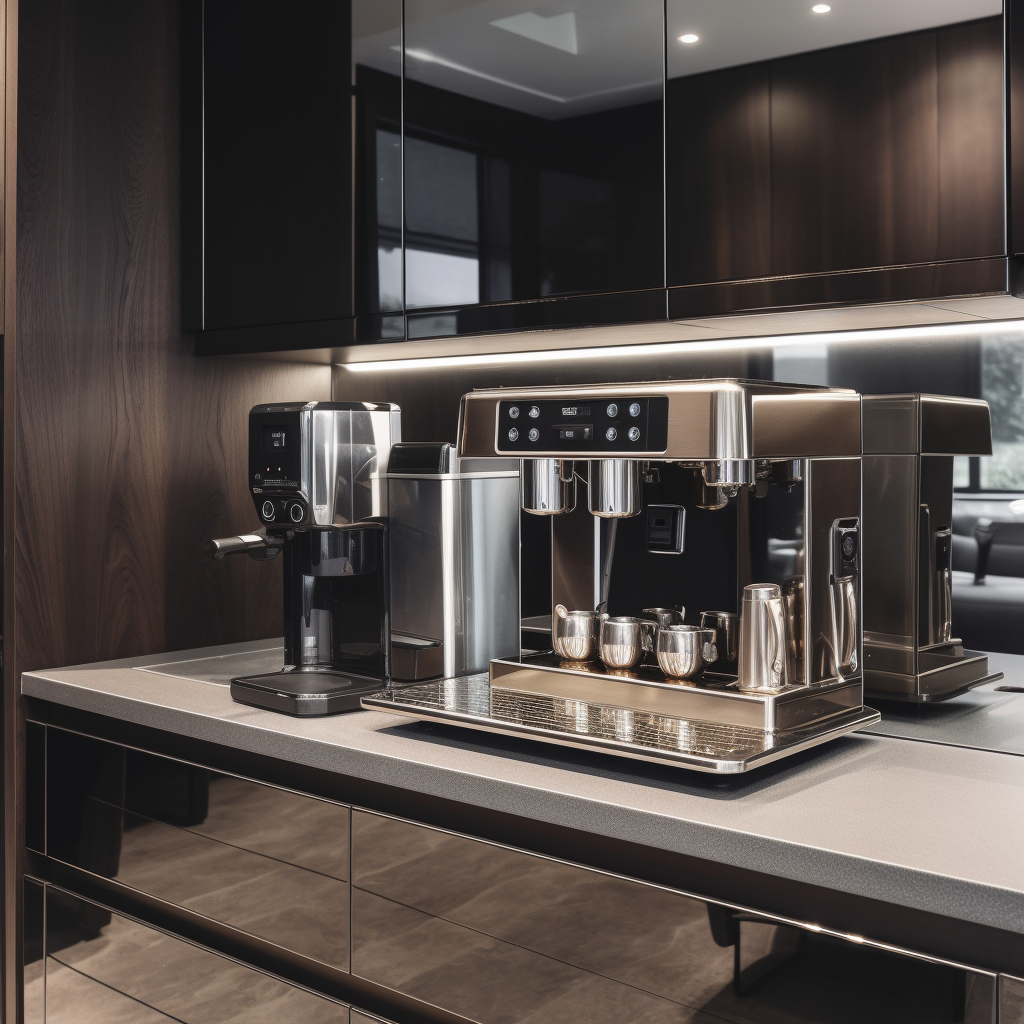 Luxury coffee machine in kitchen