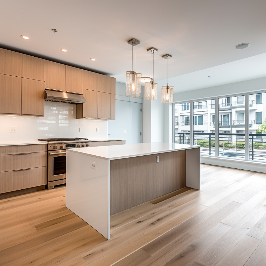 Modern luxury kitchen with ample natural light