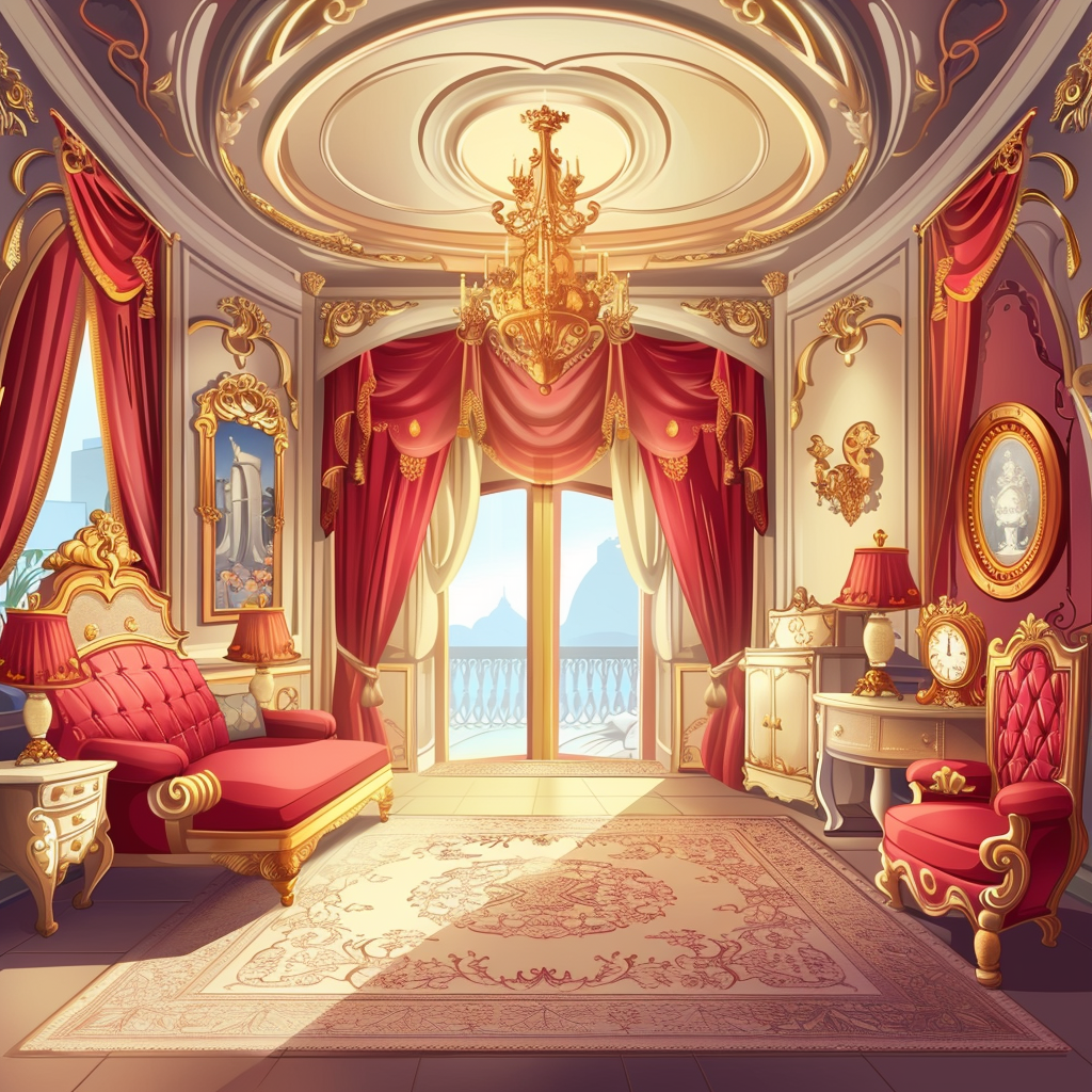 Cartoon style luxury room