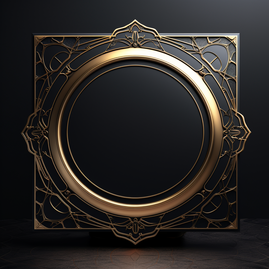 Luxury model with blank plate - dark gold & black