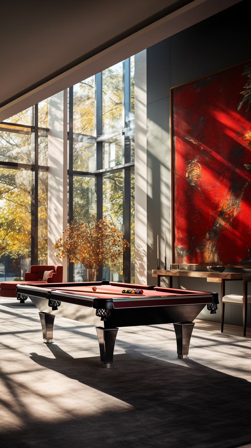 Luxury modern billiard room with painting