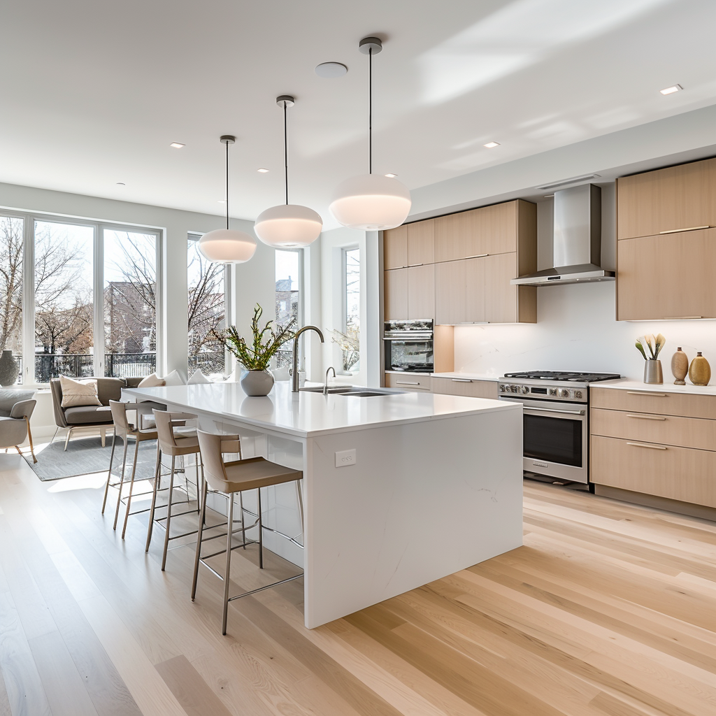 Modern luxury condo kitchen interior