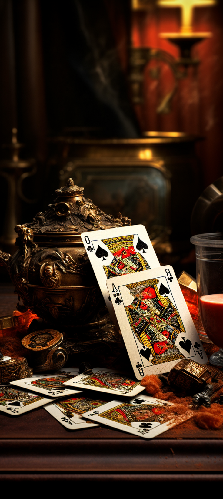 Detailed luxury poker cards wallpaper