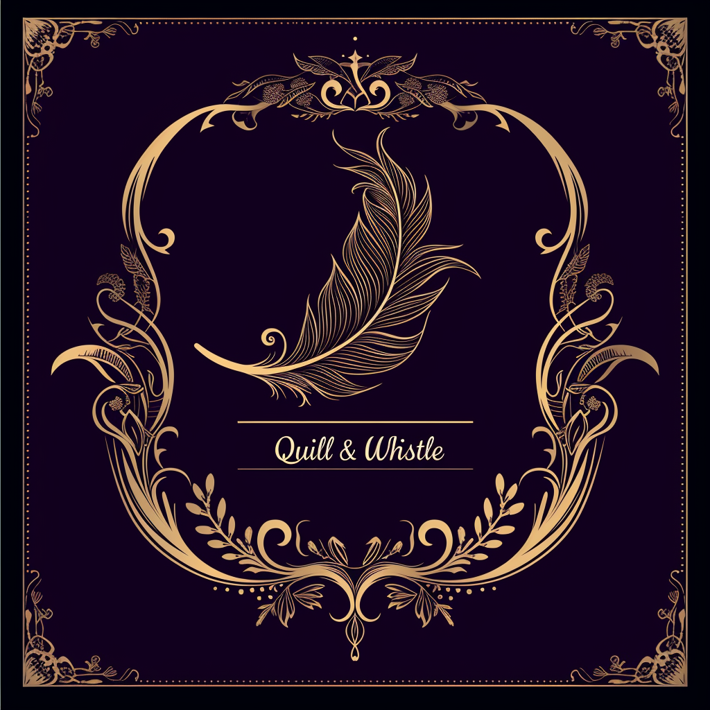 Luxury logo design with quill and whistle