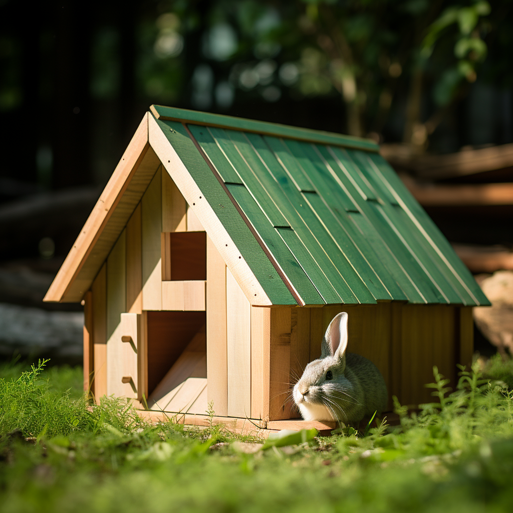 Luxury rabbit shelter with angled roof