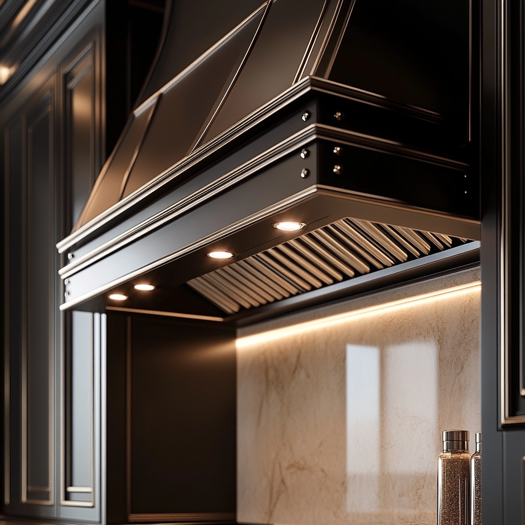 Close-up of luxury range hood