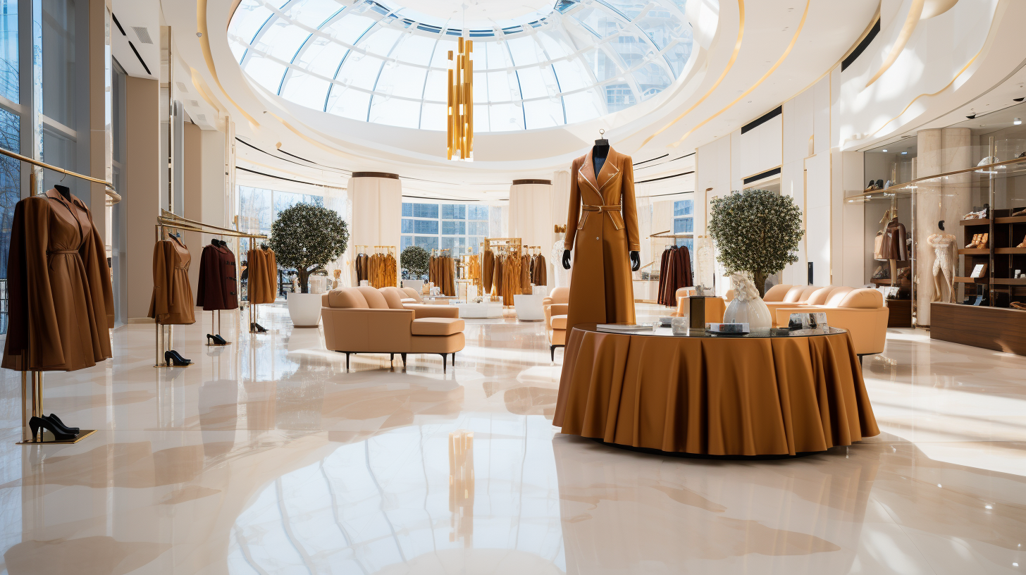 Interior of Luxury Select Shop with Fashion and Accessories