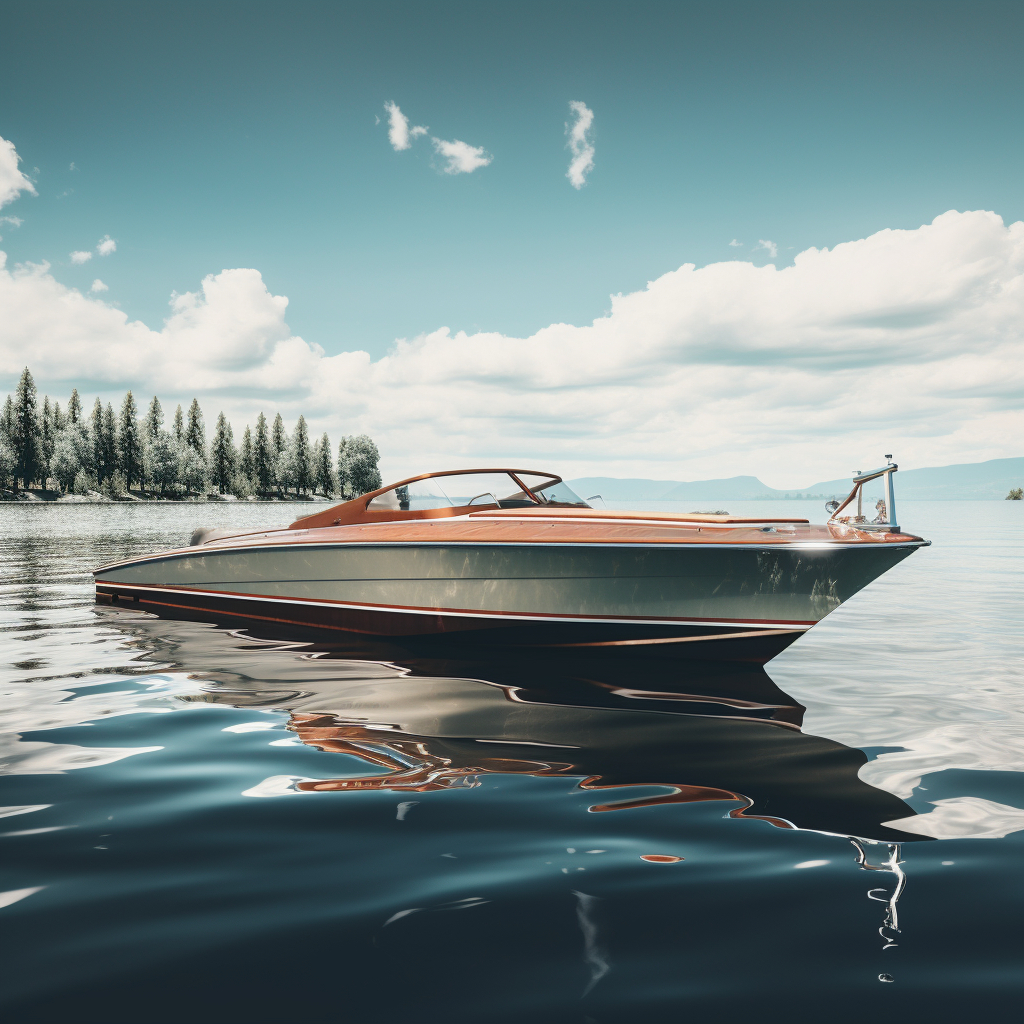 Luxury small boat in the lake