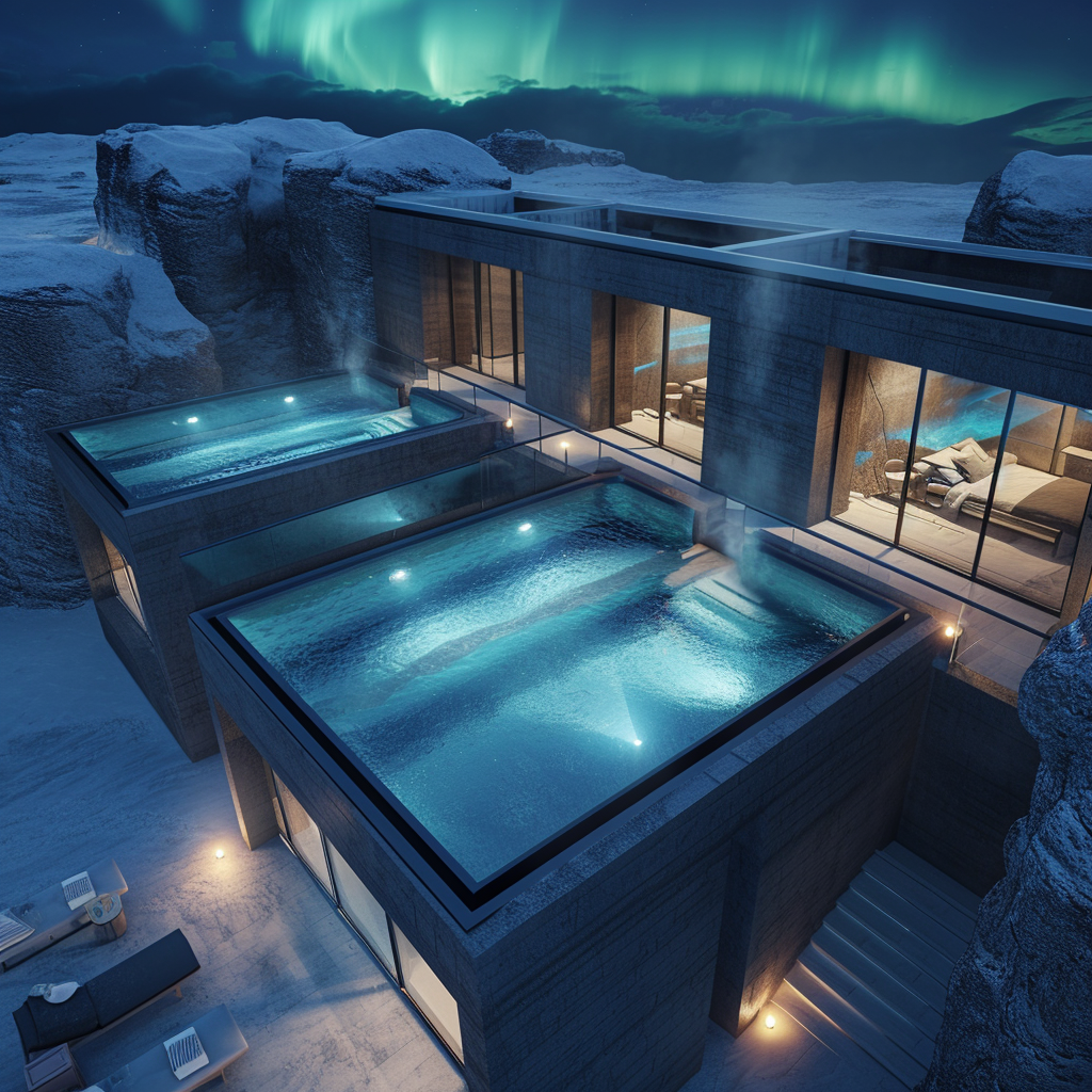 Luxury Spa With Aurora Borealis Projection