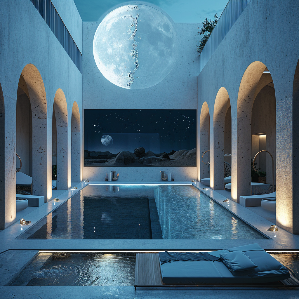 Luxury spa with stunning aerial view and pool