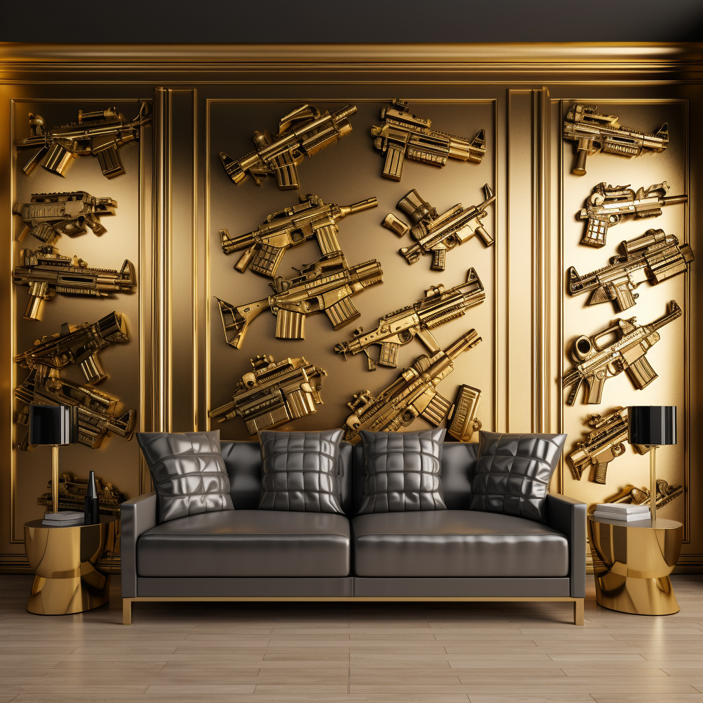 Luxury Wall with Assault Rifles