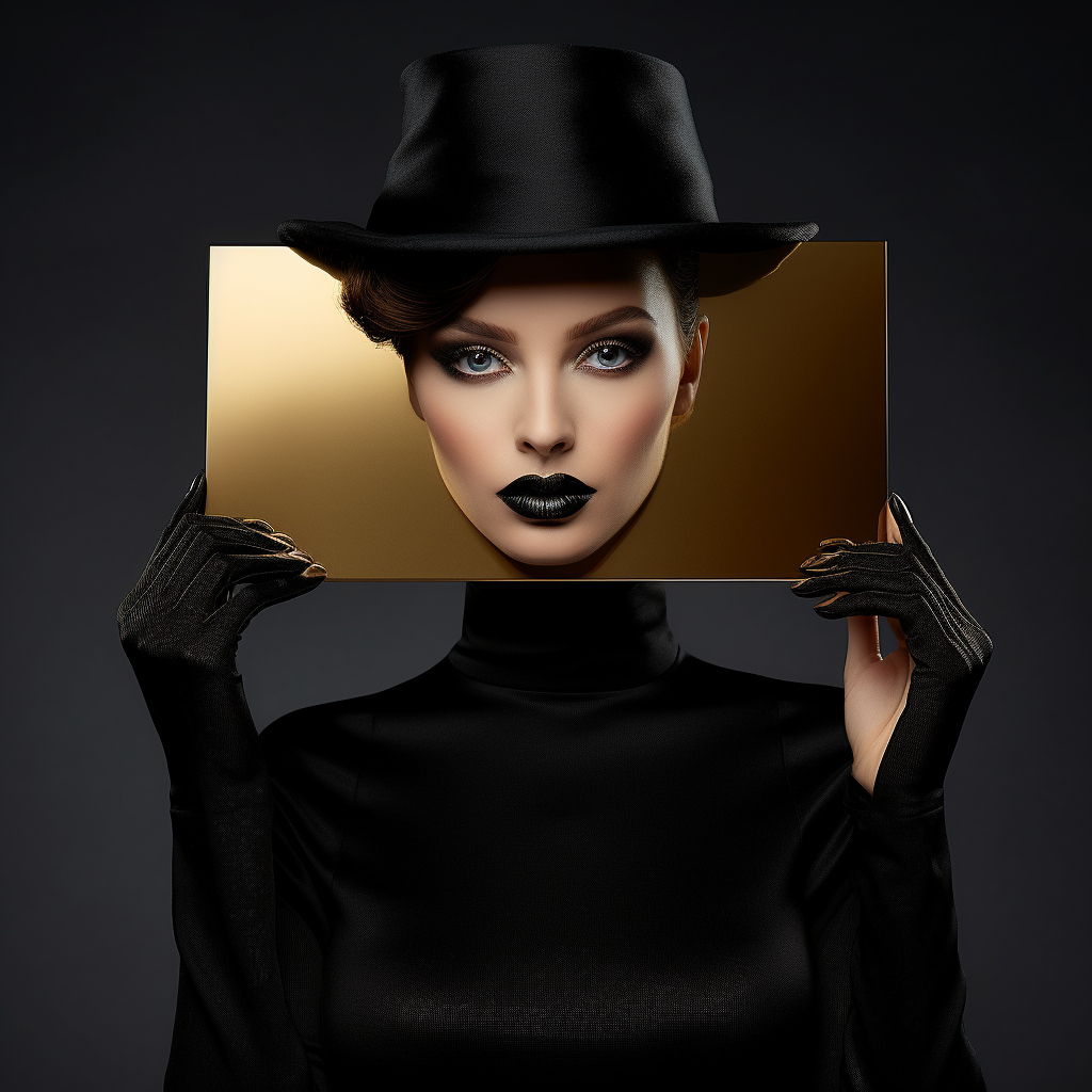 Luxury female model with blank plate