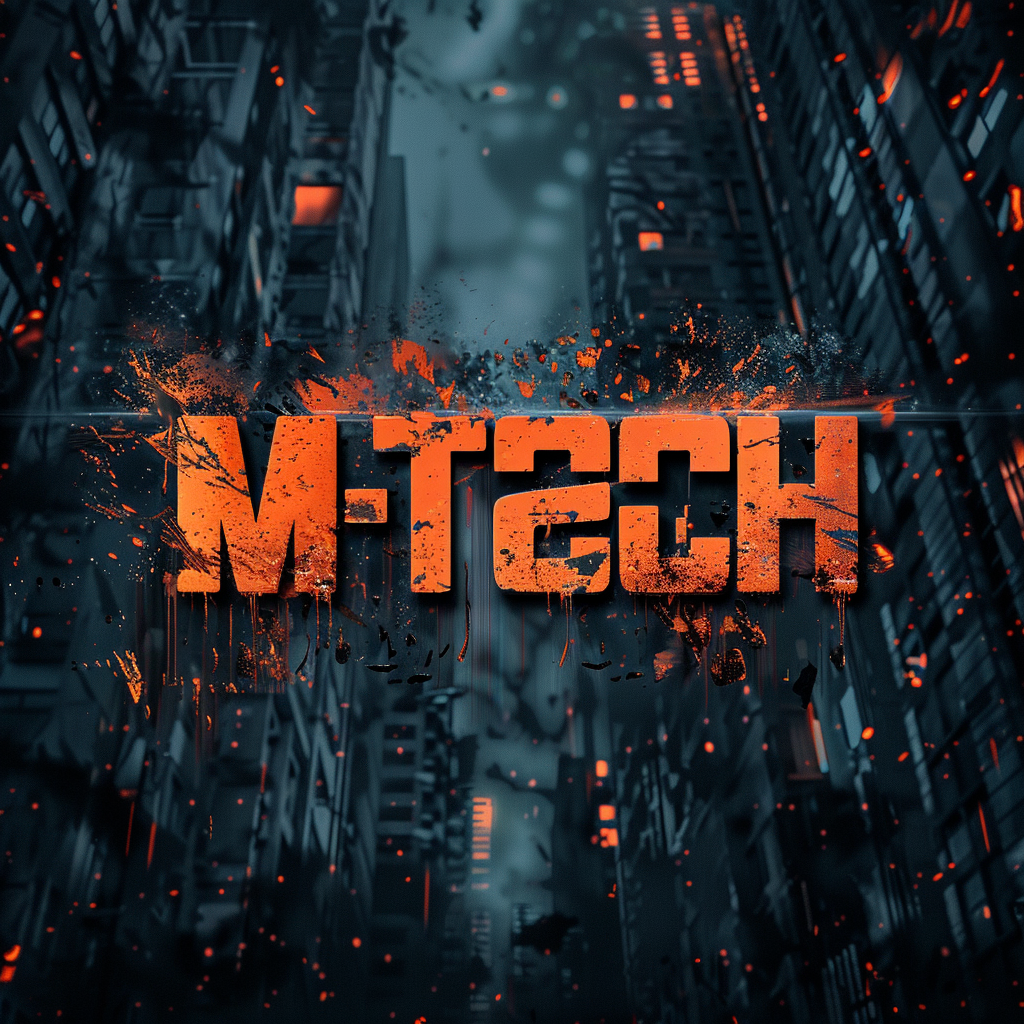 Glitchy M-Tech Logo in Cold City