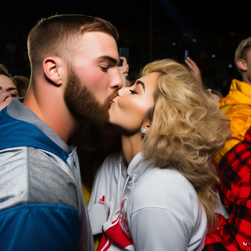 Mac Jones kissing Taylor Swift Travis Kelce crying