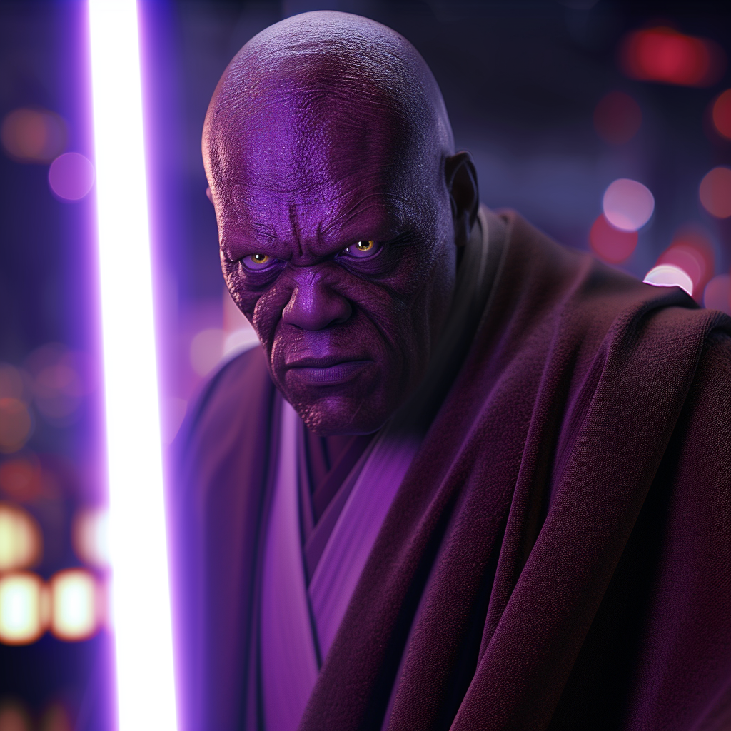 Close Up Shot of Mace Windu