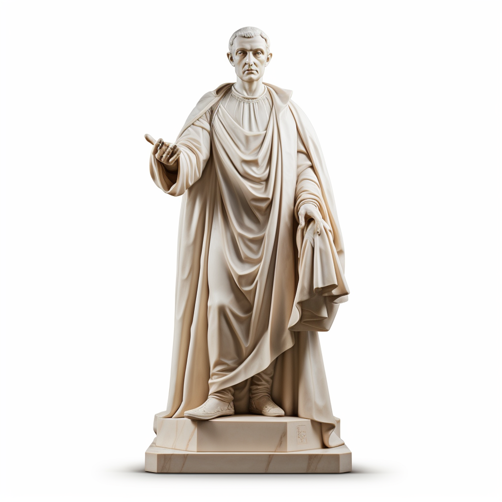 Statue of Niccolo Machiavelli on white background