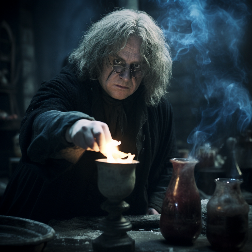 Mad-Eye Moody putting name into blue fire ?