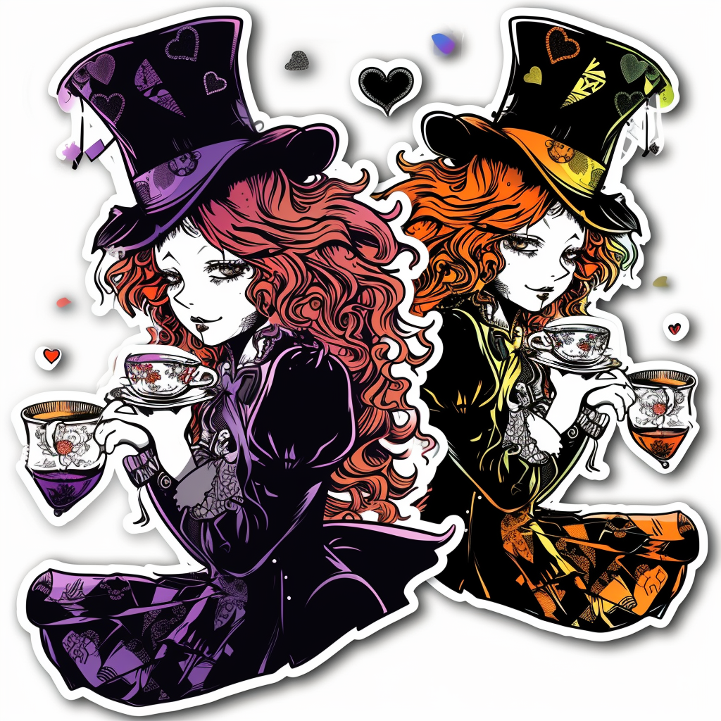 Mad Hatter Drinking Tea Image