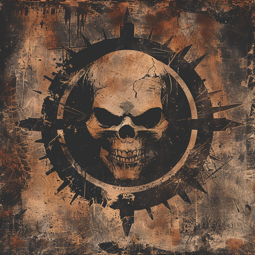 Mad Max Style War Skull Logo