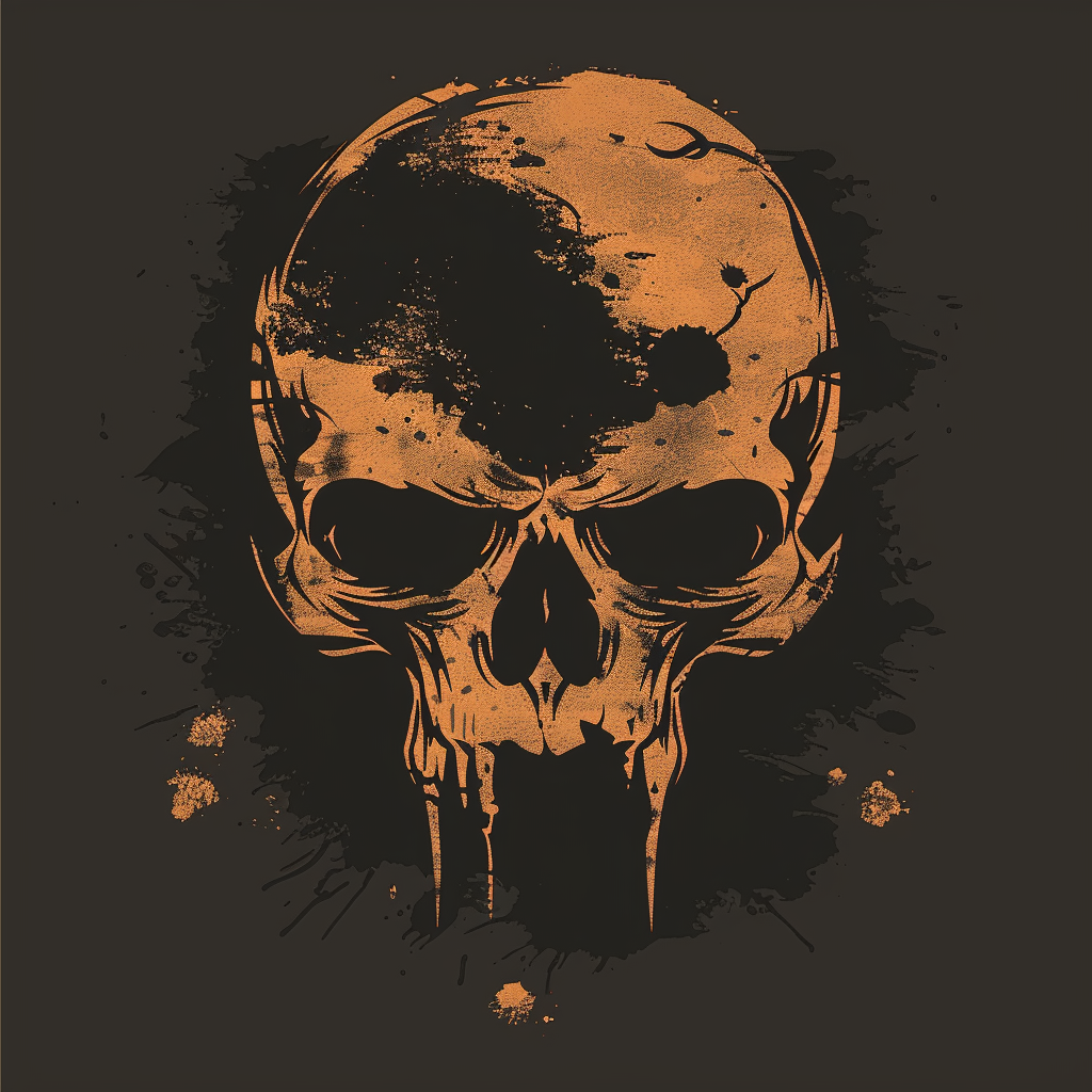 Rusty war skull logo design