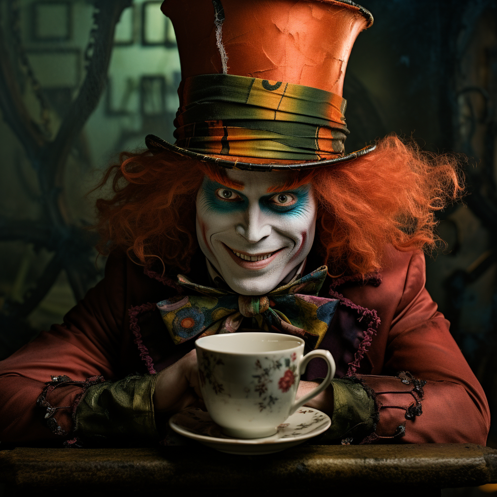 Smiling mad hatter illustration