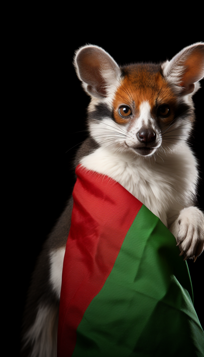 Madagascar animals flag photo