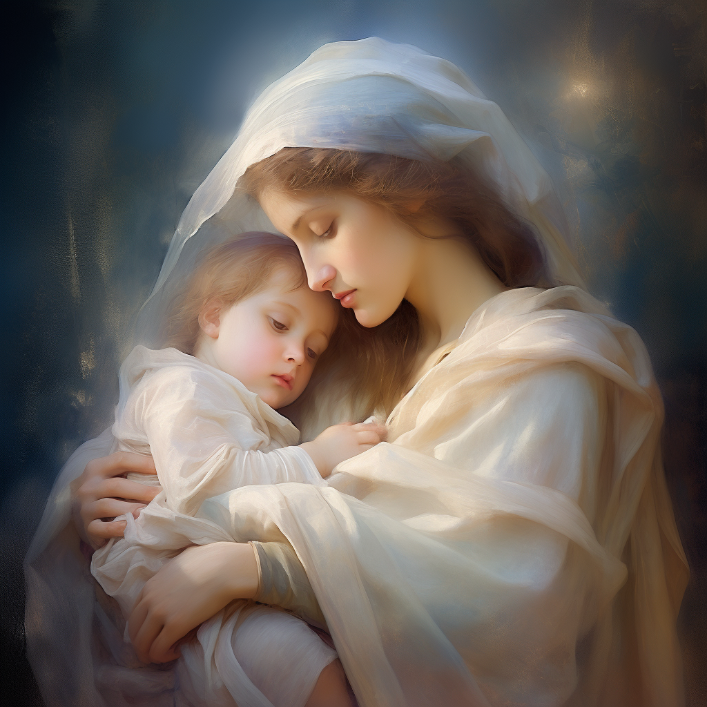 Madonna and Child in Soft Impressionistic Style