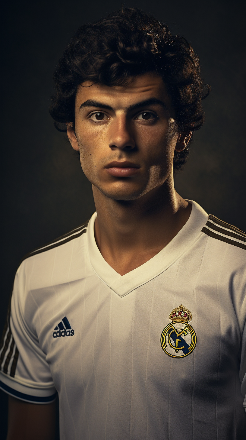 Real Madrid Player in Retro Style