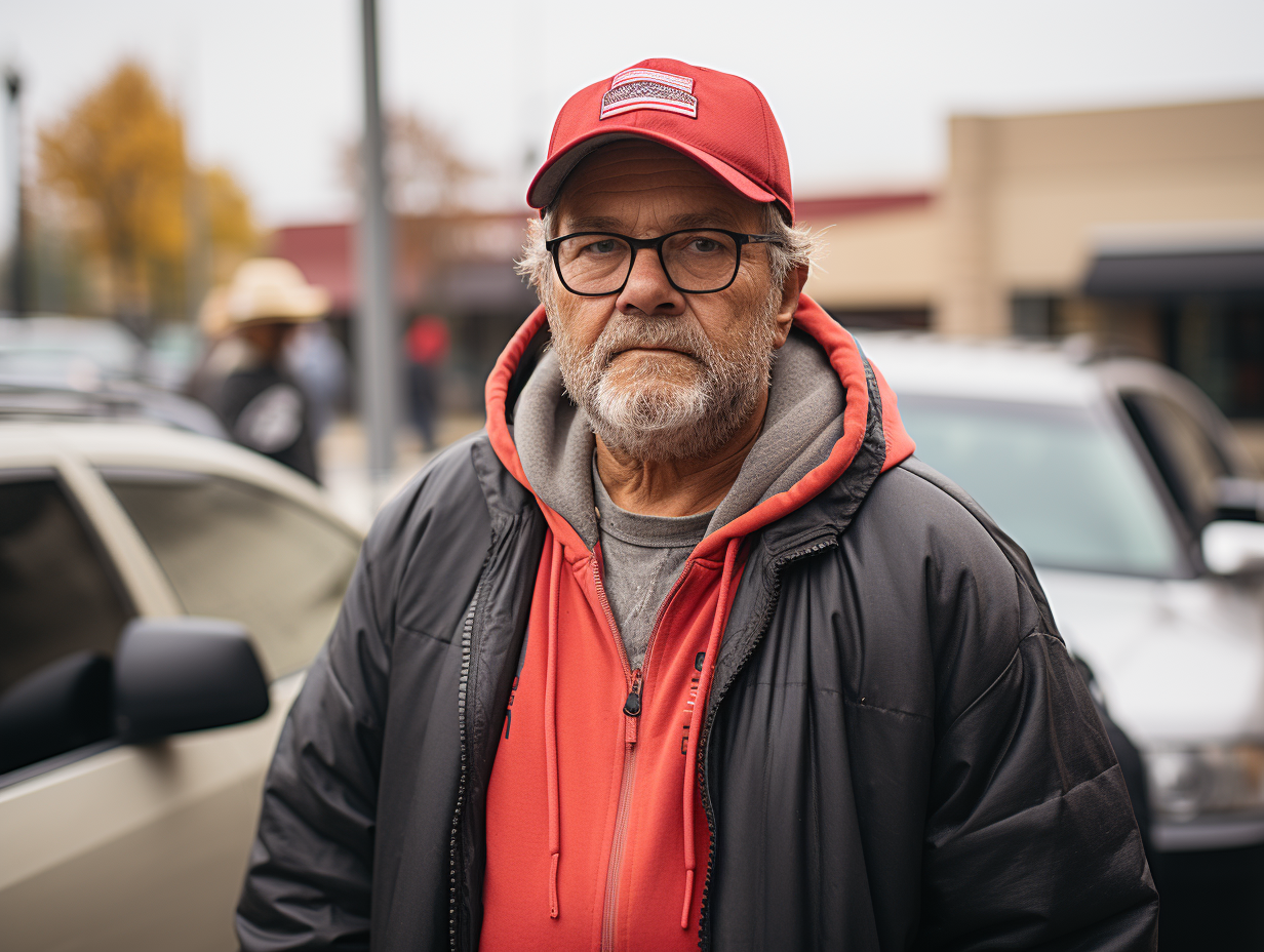 Right-wing Republican supporter in Warren, Michigan.