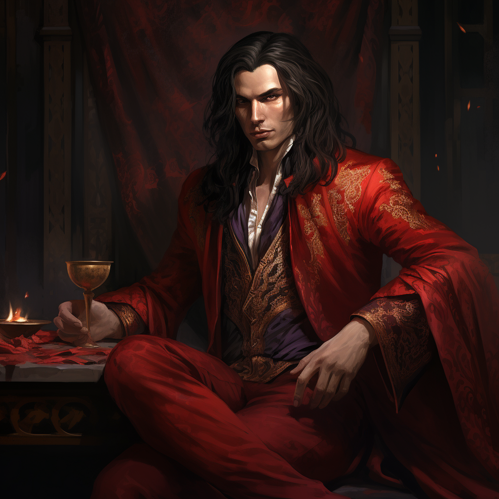 Dark-Haired Mage in Red Robe