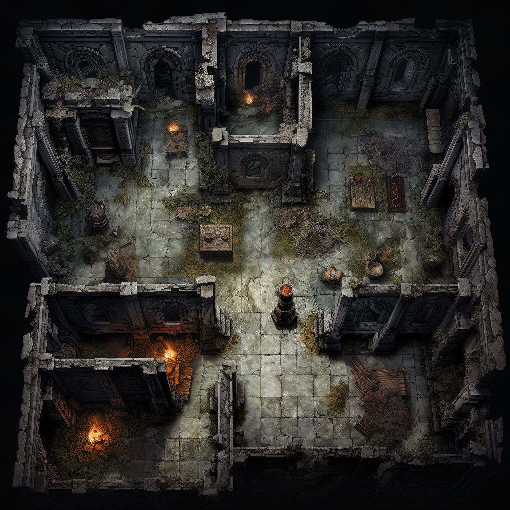 Dilapidated interior of Mages Guild