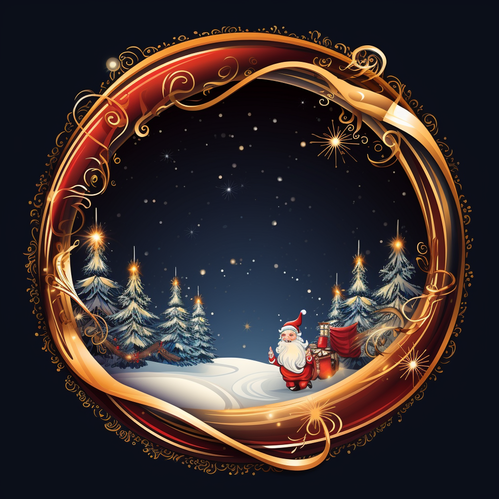 Festive Christmas round frame decoration