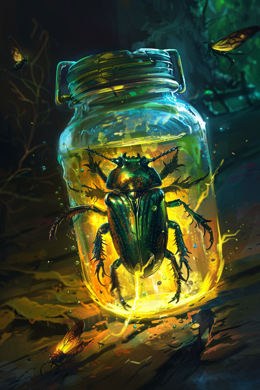 Beetle in Jar Digital Painting