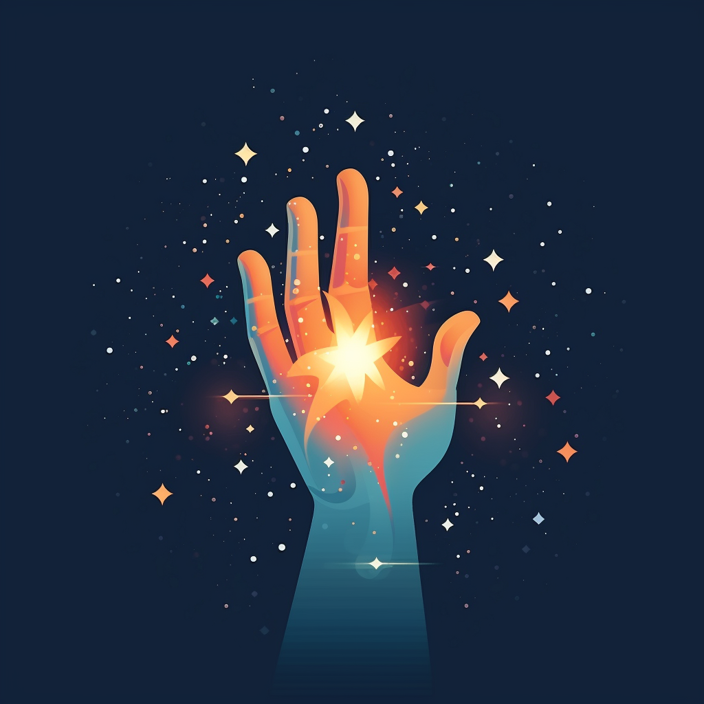 Minimalistic Magic Hand with Stars