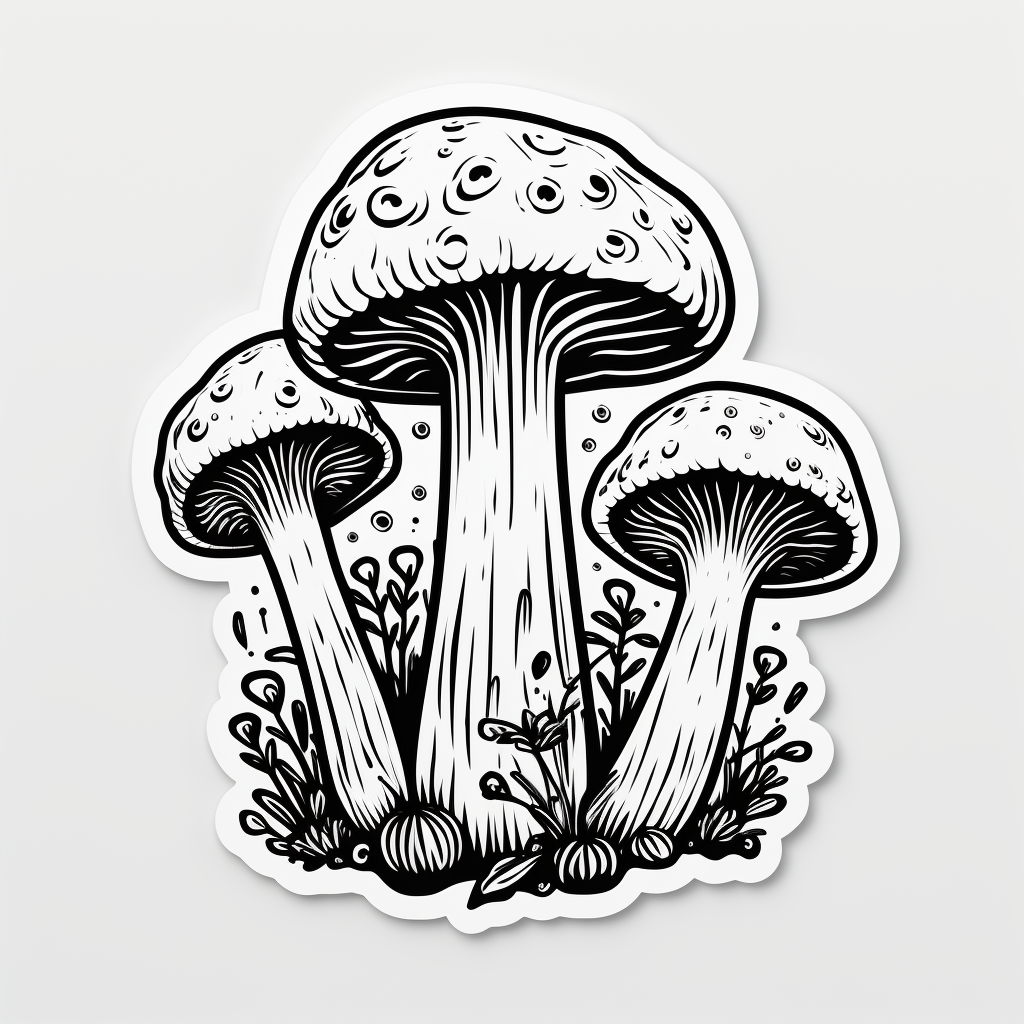 Minimalist magic mushroom pop culture sticker