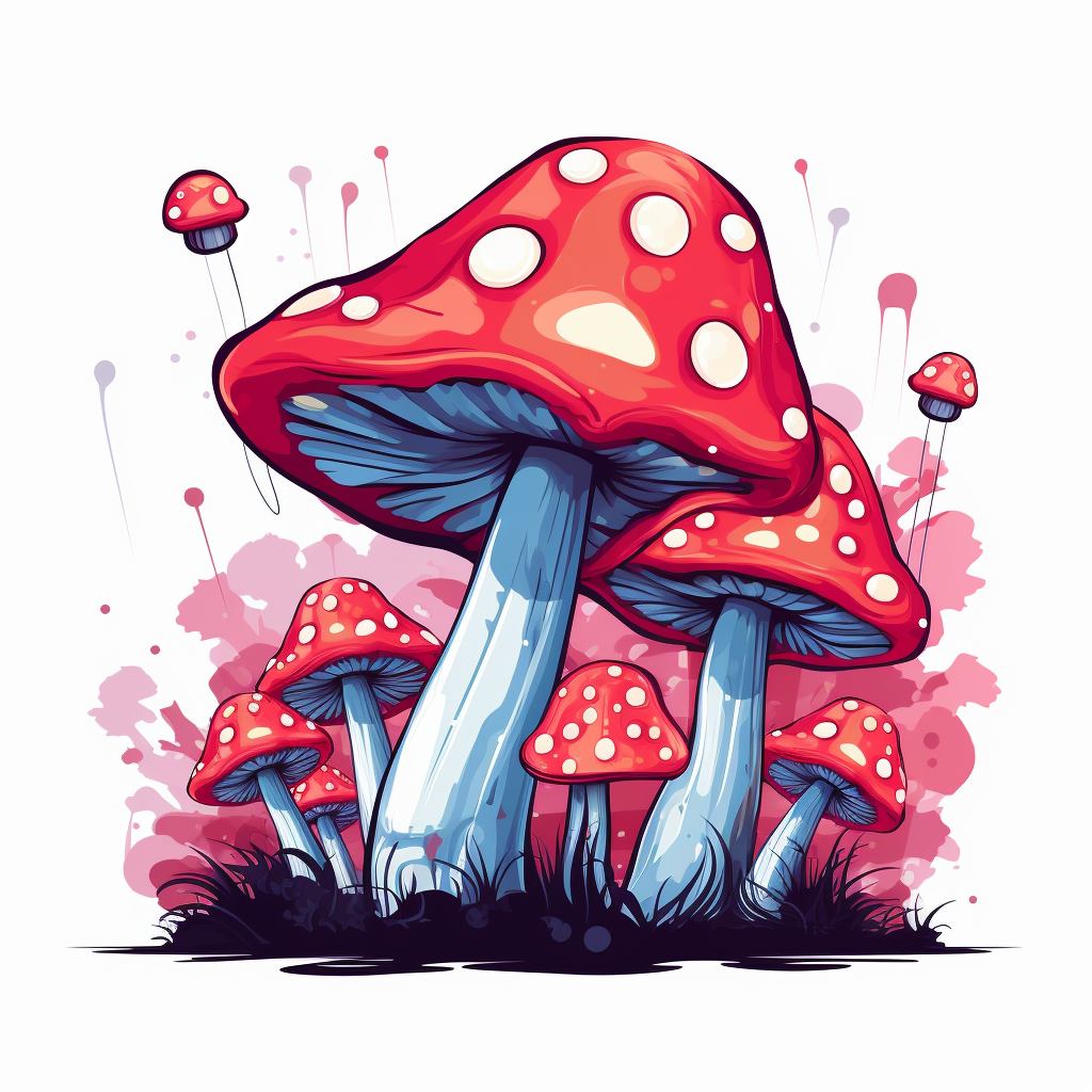 Illustration of a Magical Mushroom on a White Background