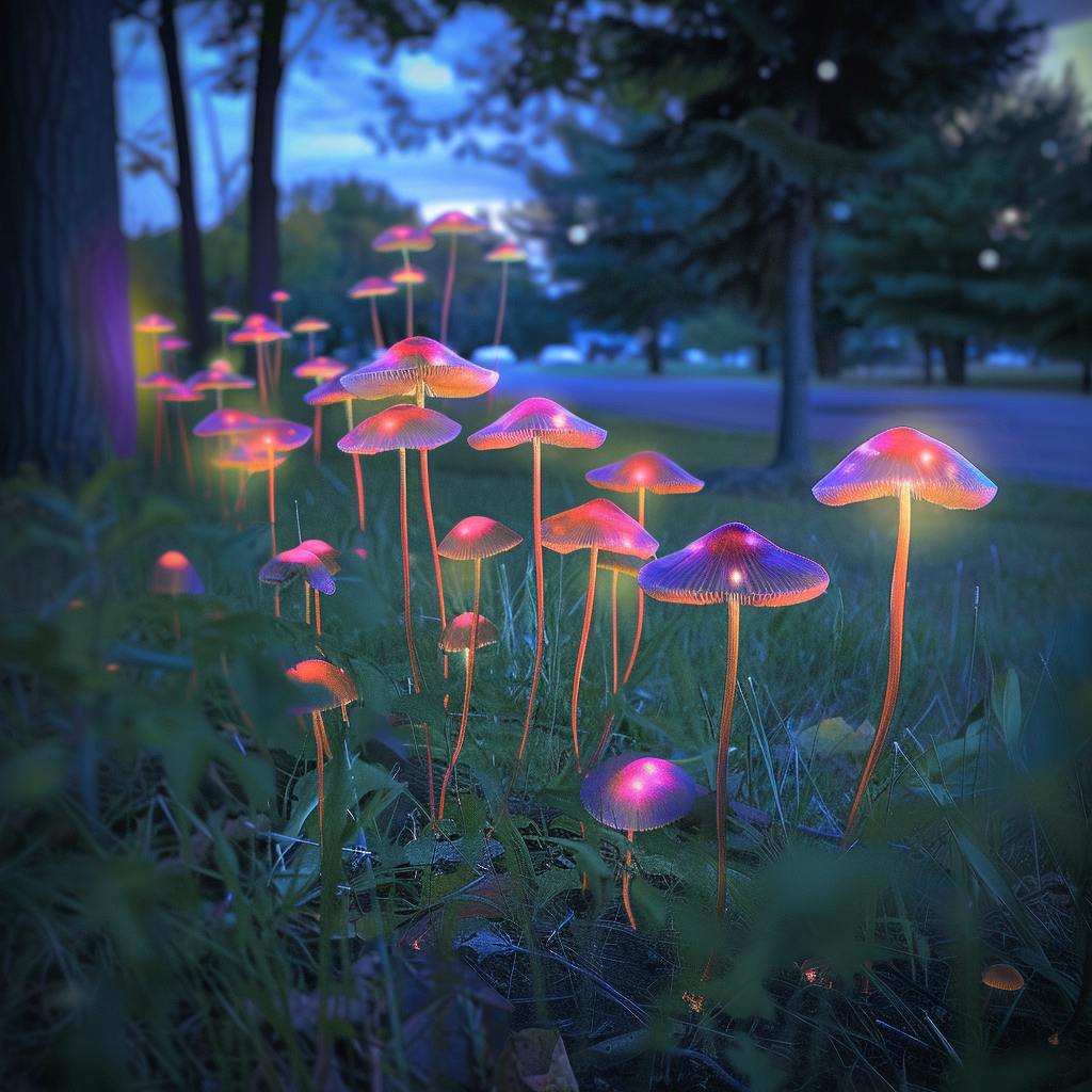 Hyperrealistic Magic Mushrooms Growing