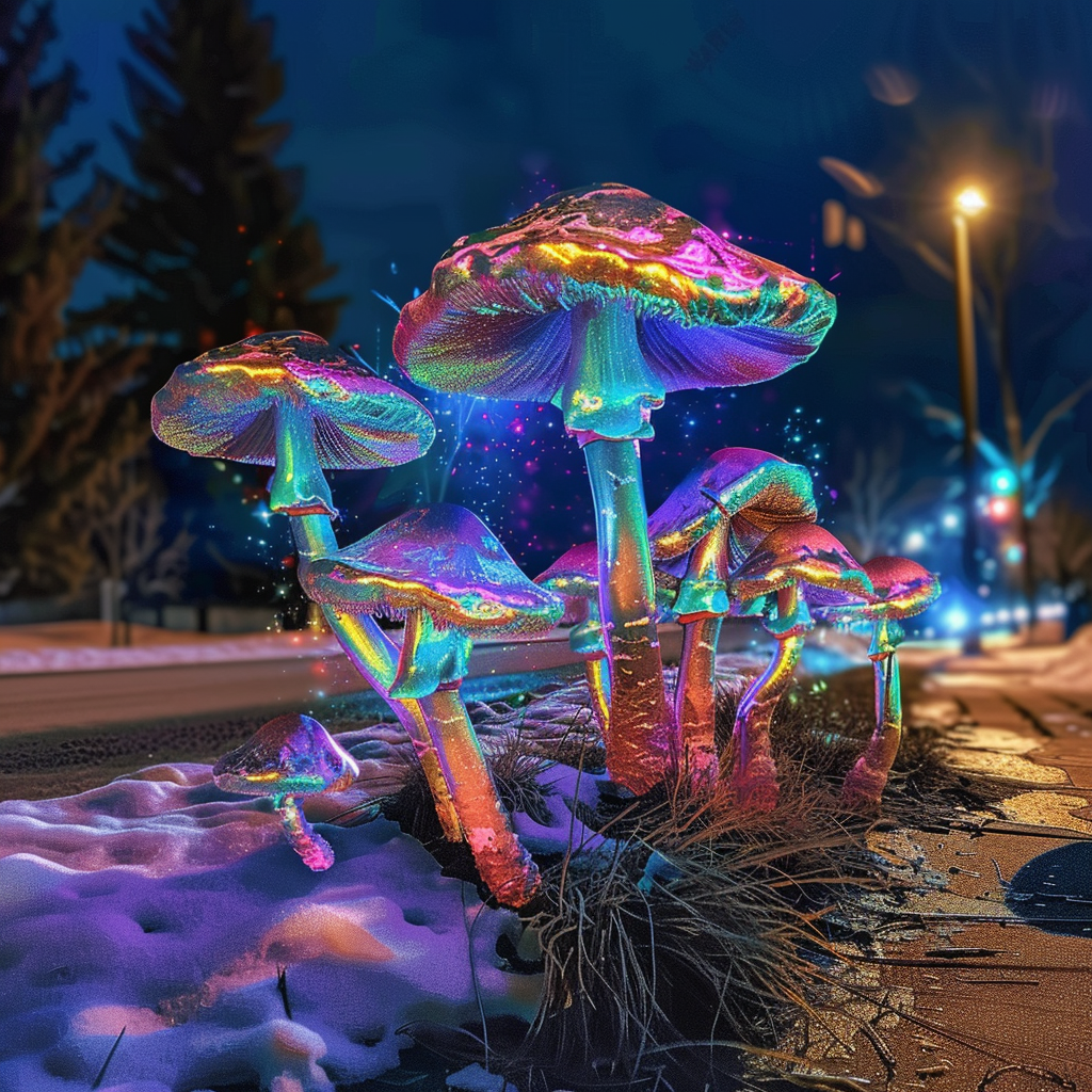 Magic mushrooms growing in High River