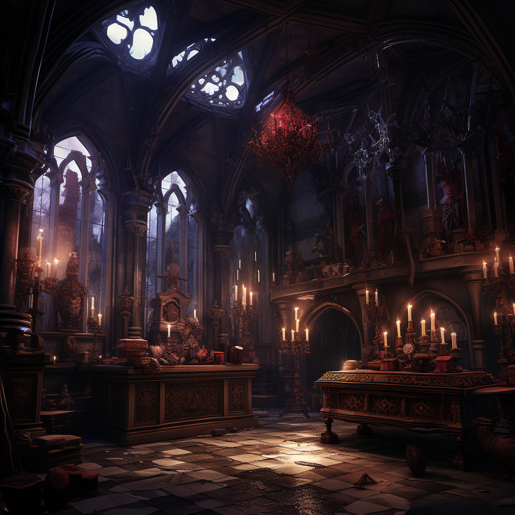 Mesmerizing magic room in vampire castle